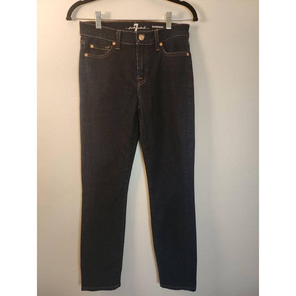 7 For All Mankind Roxanne Ankle Dark Wash Slim Skinny Jeans Womens 27